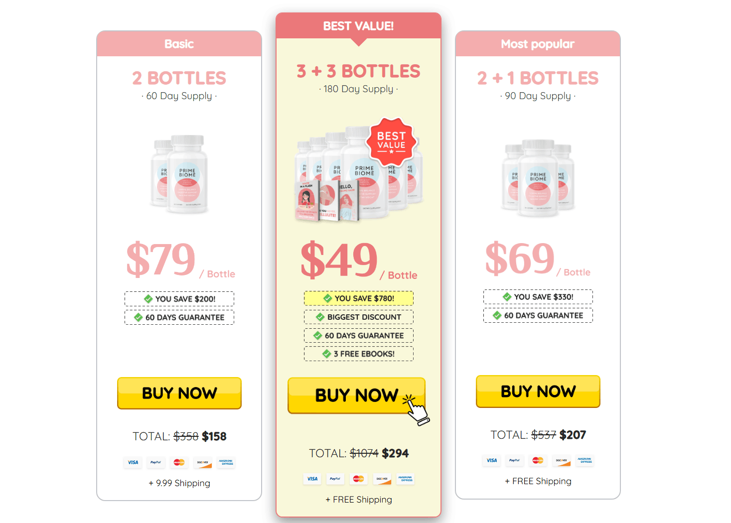 Buy PrimeBiome in Discounted 3 or 6 Bottle Pack for Complete Gut Health Support